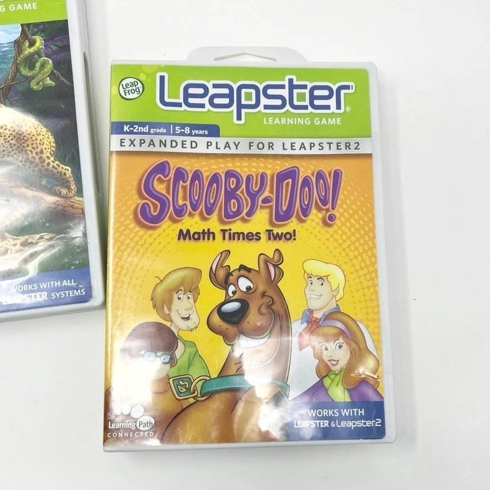 LeapFrog Leapster Games Animal Genius & Scooby-Doo‎ Math Times Two Lot 2007 2009